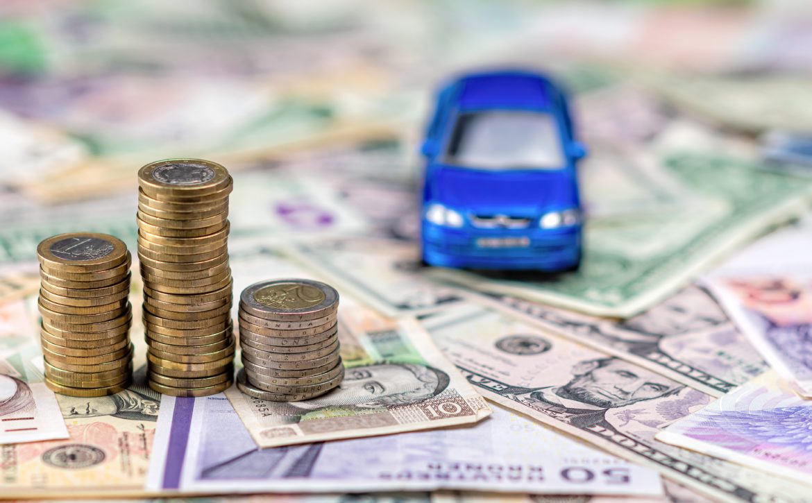 Car and money concept. Selective focus image with shallow depth
